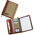 Executive Cotton Canvas Writing Padfolio w/ Zipper Pockets